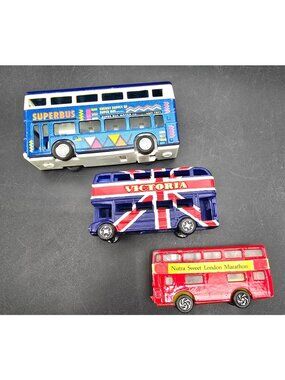 Vintage Die-Cast London Double-Decker Bus Set UK-Themed Collectibles VL5018